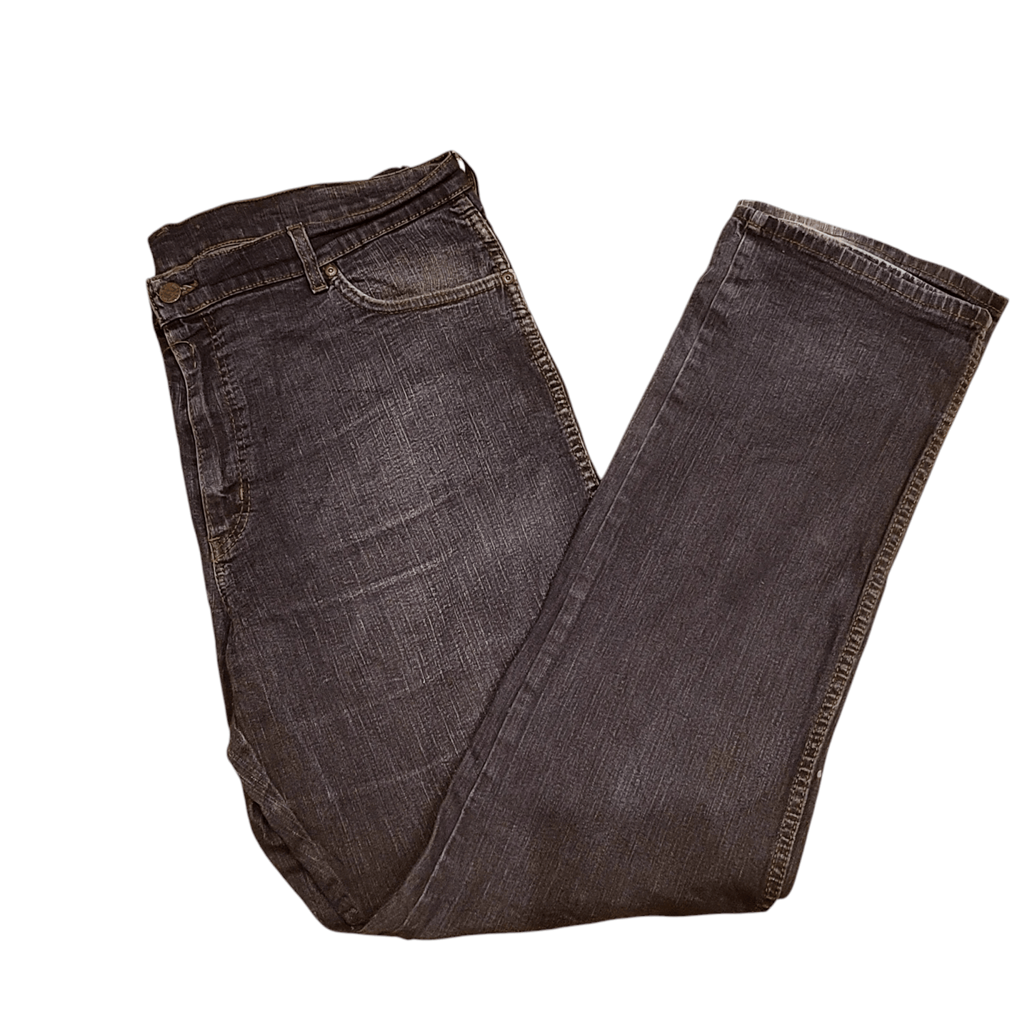 Wrangler Black Jeans W42 L34 - Classic Straight Leg Regular Fit, Comfortable Stretch Fabric