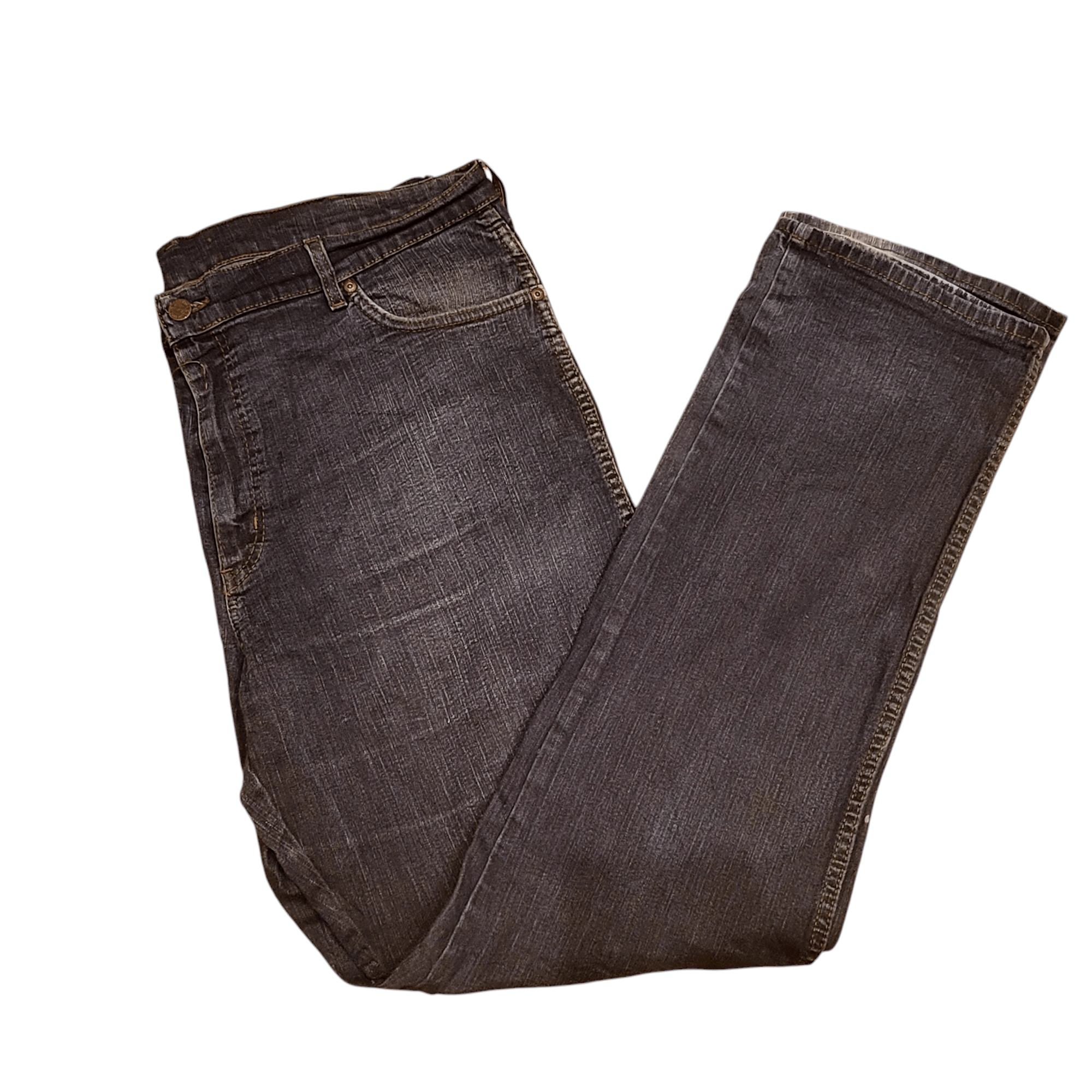 Wrangler Black Jeans W42 L34 - Classic Straight Leg Regular Fit, Comfortable Stretch Fabric USASTARFASHION