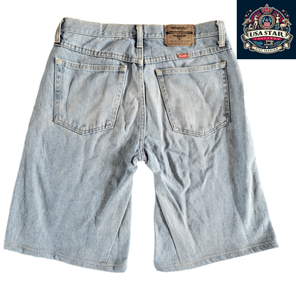 Wrangler G9651SL Men's Light Wash Denim Shorts Size 32 - 100% Cotton - USASTARFASHION