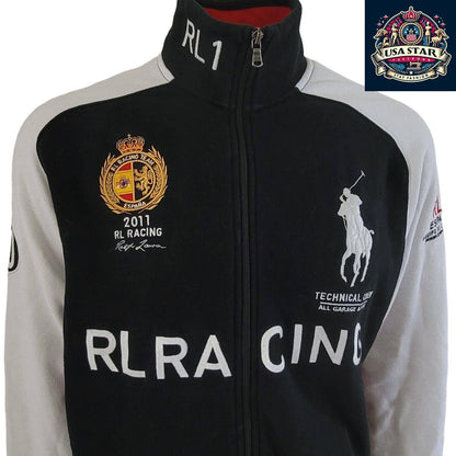 XL Polo Racing Jacket, Polo Ralph Lauren RL Racing Spain Tracksuit Top, Breathable Fabric, Classic Design USASTARFASHION