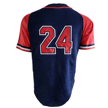 Yankees Granby Baseball Jersey #24 Size L Grade A - Red/Navy Button-Up